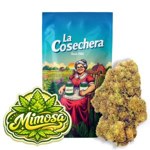 Flor CBD Mimosa mayorista con packaging La Cosechera