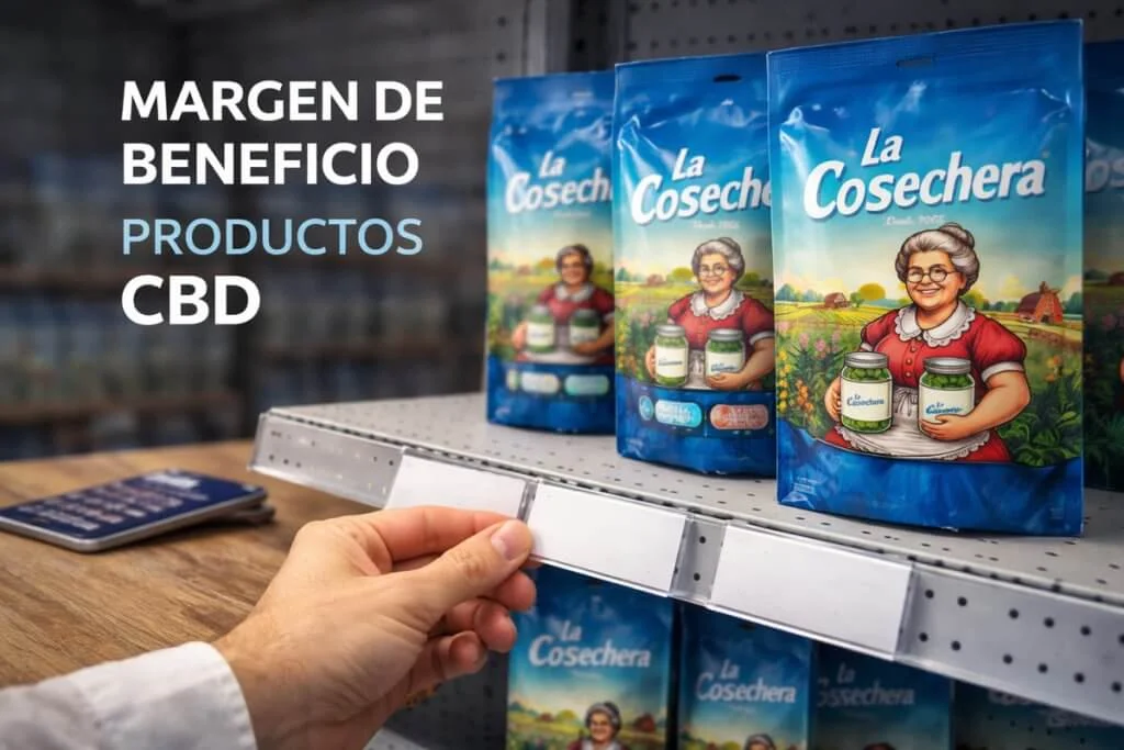 Gráfico ilustrativo del margen de beneficio en productos CBD de La Cosechera, tienda premium en España