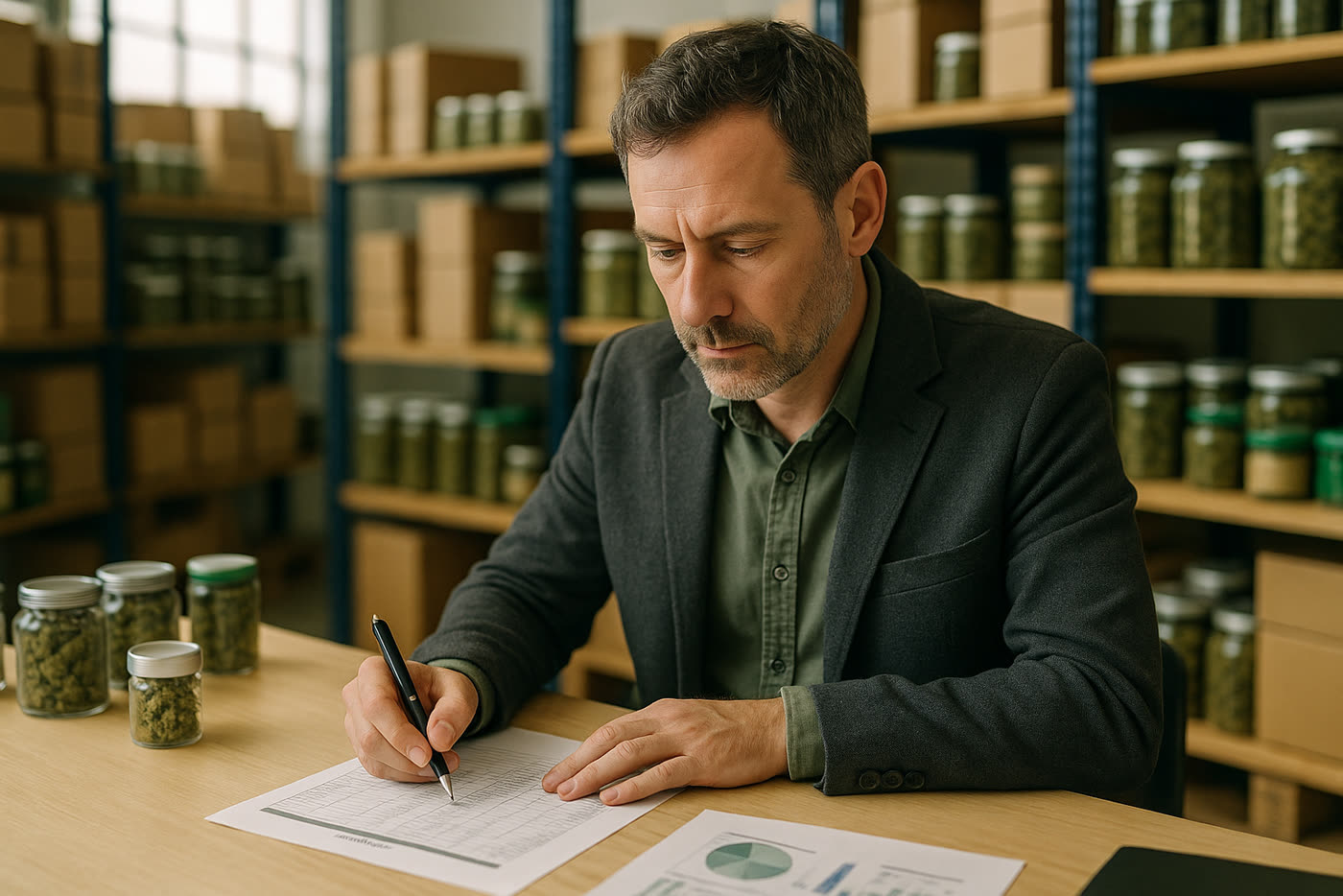 Responsable de compras revisando previsión, rotación y pedido de CBD para reponer con criterio