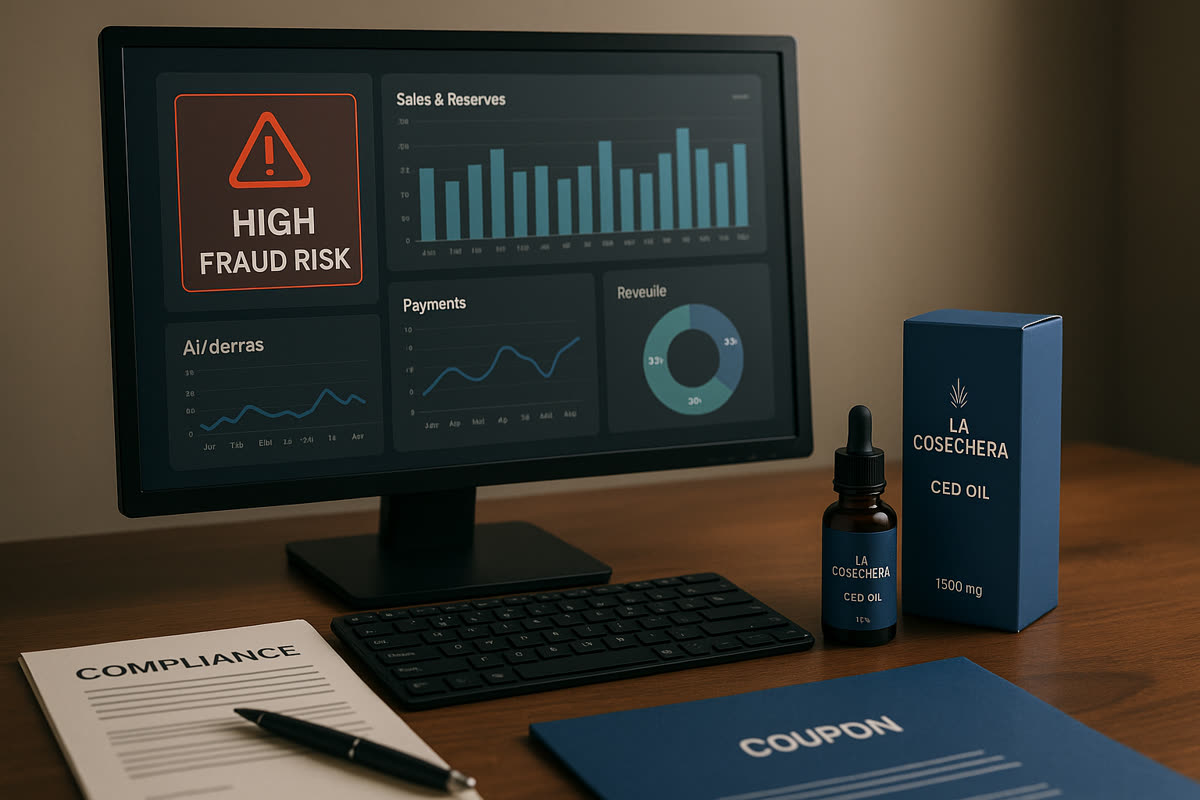 Riesgo y chargebacks en ecommerce CBD Imagen editorial sobre riesgo y chargebacks en ecommerce CBD