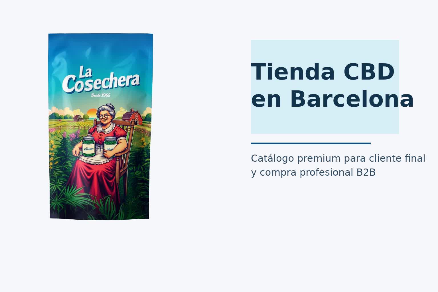 Imagen destacada de tienda CBD en Barcelona con catálogo premium de La Cosechera