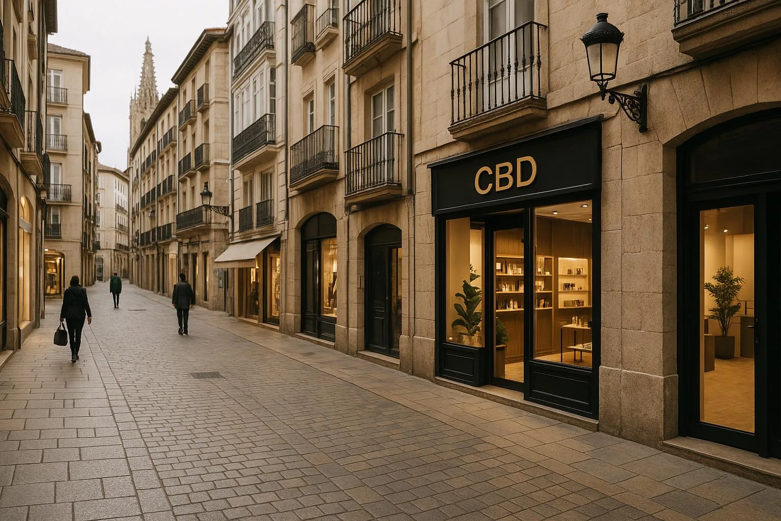 Entorno urbano de Burgos para posicionamiento local de tienda CBD y compra profesional