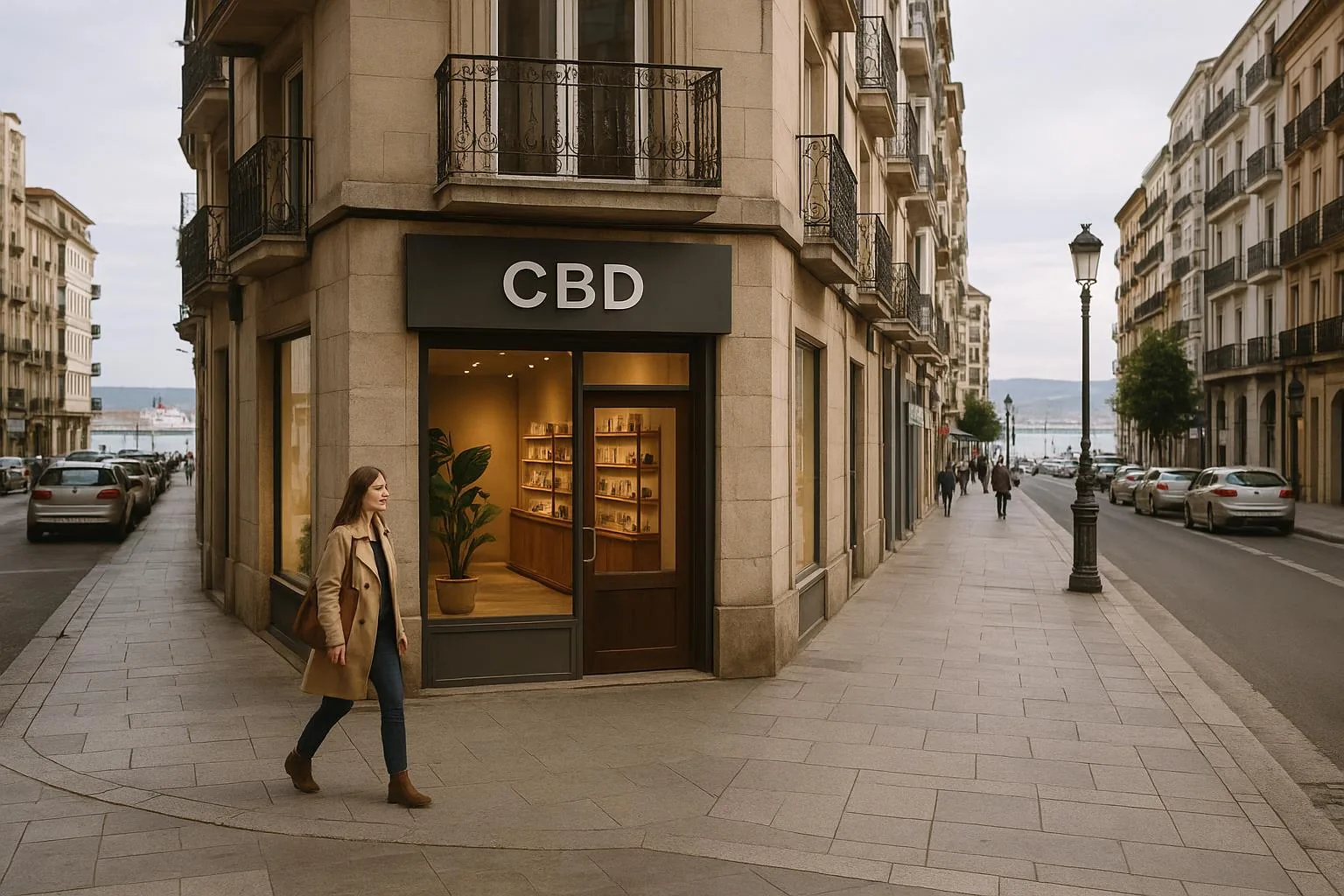 Entorno urbano de Santander para posicionamiento local de tienda CBD y compra profesional