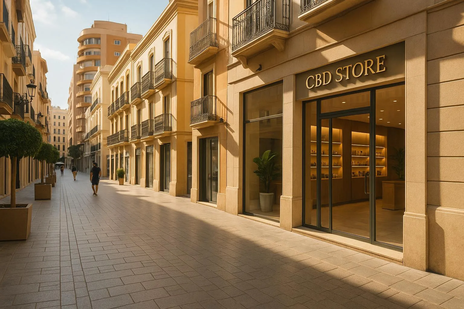 Entorno urbano de Almería para posicionamiento local de tienda CBD y compra profesional