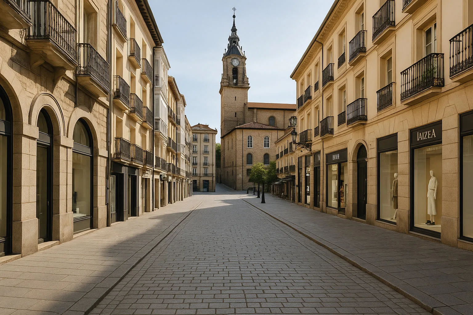 CBD en Vitoria-Gasteiz con entorno urbano comercial y elegante
