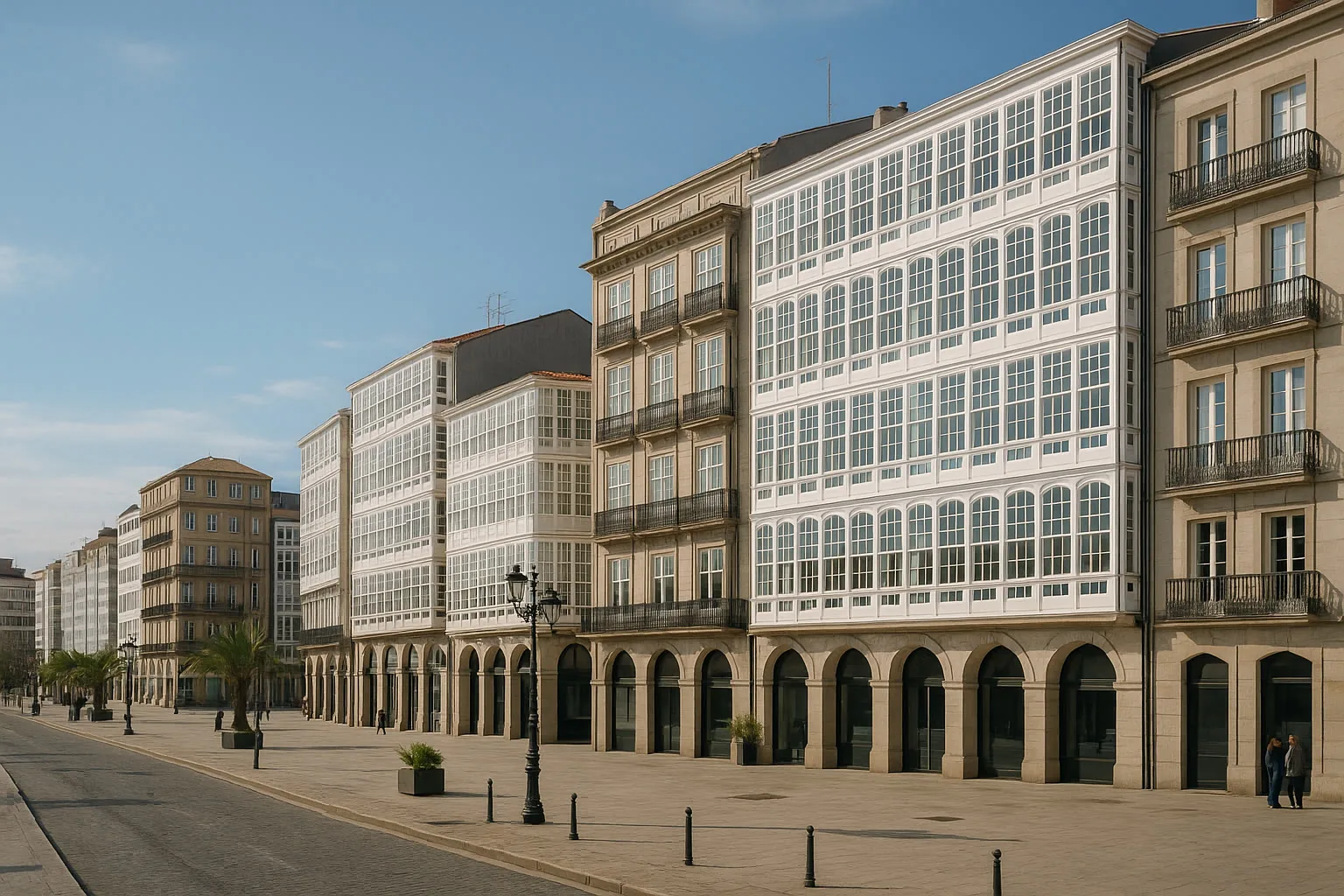 Tienda CBD en A Coruña con imagen urbana realista y enfoque premium local