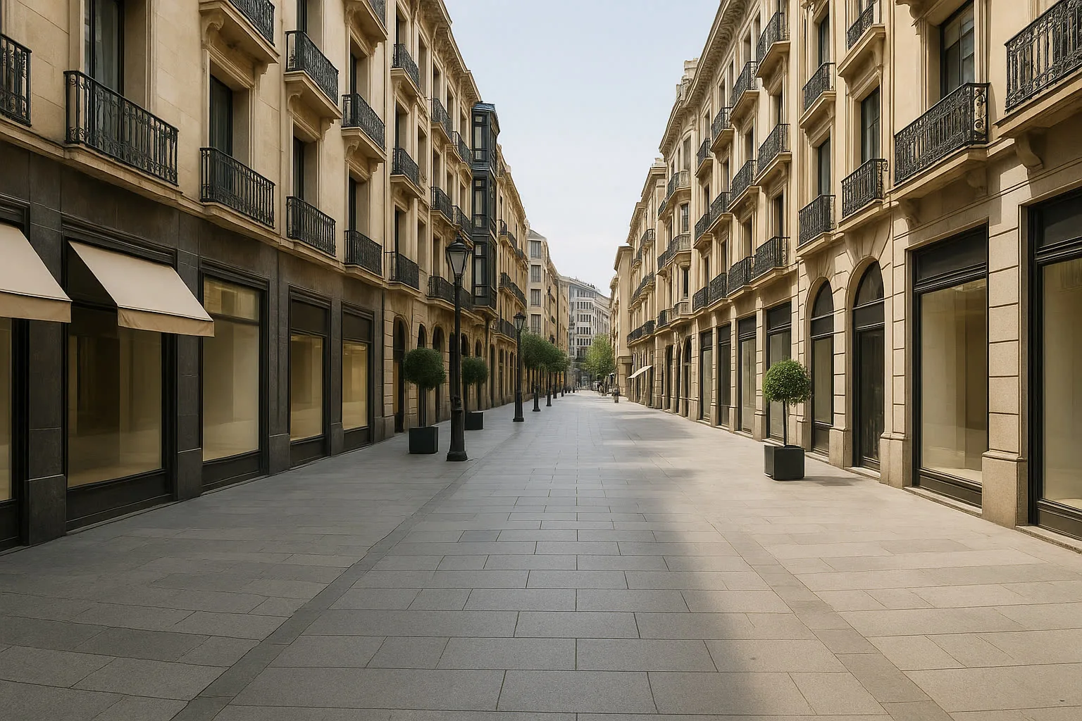 Calle comercial elegante de Bilbao para página SEO local de tienda CBD