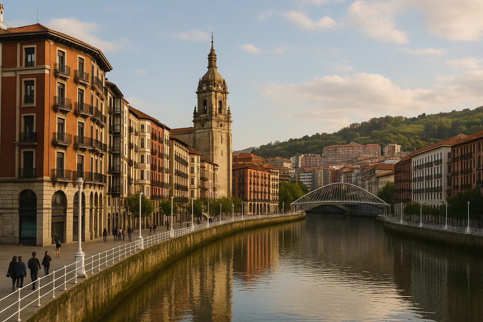 Vista realista de Bilbao para página de tienda CBD premium