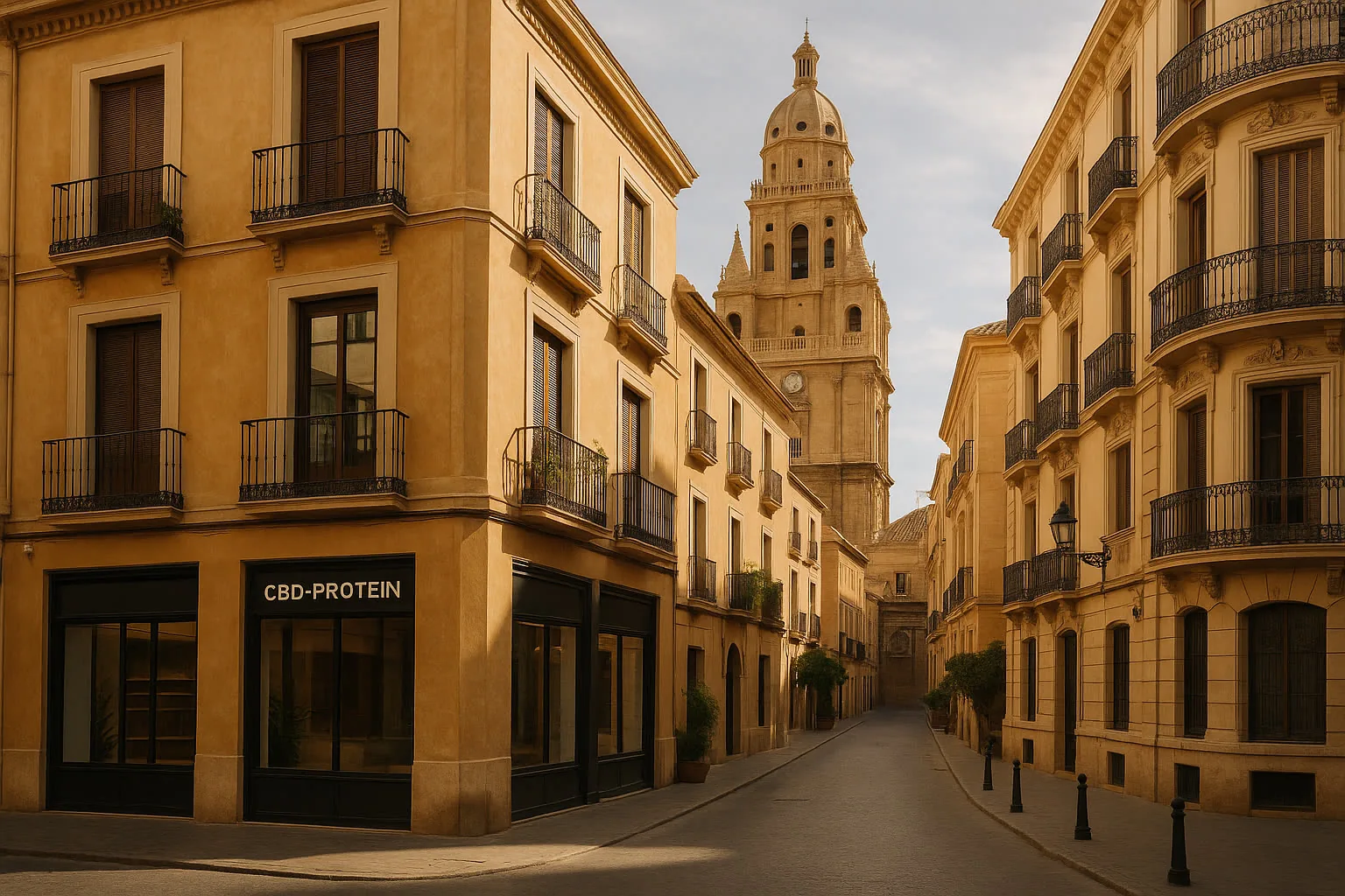 Vista realista de Murcia para página de tienda CBD premium