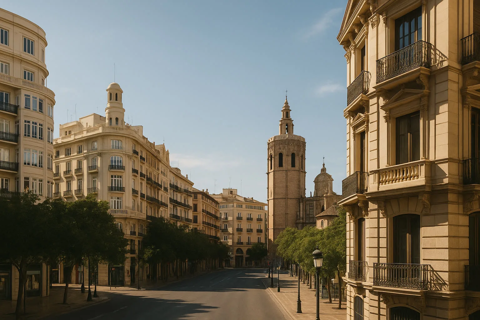 Vista realista de Valencia para página de tienda CBD premium