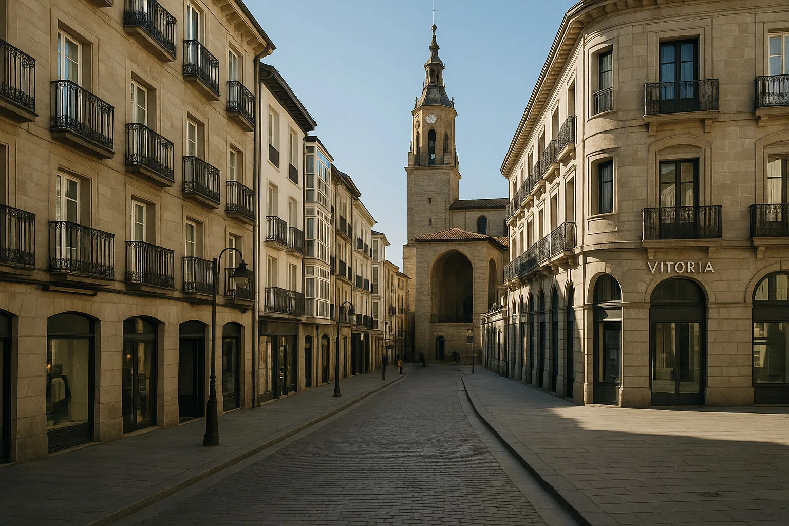 Tienda CBD en Vitoria con imagen urbana realista y enfoque premium local