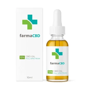 Envase y frasco del Aceite CBD 10% Farma CBD con cuentagotas
