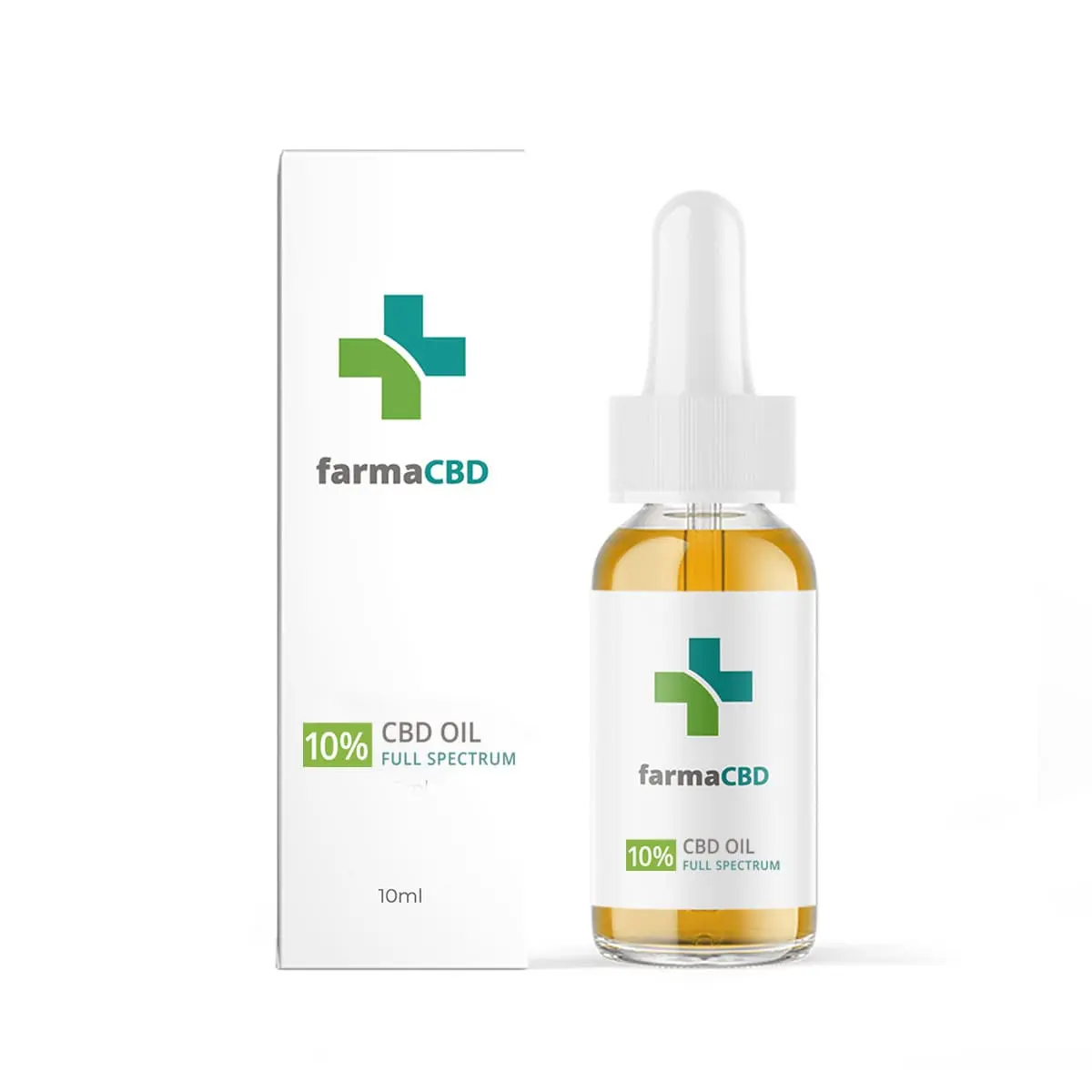Aceite CBD 10% Farma CBD: frasco con cuentagotas y estuche, espectro amplio y 0% THC