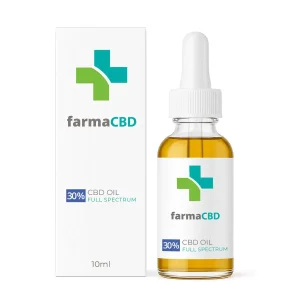 Envase y frasco del Aceite CBD 30% Farma CBD con cuentagotas
