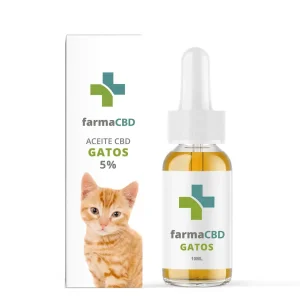 Aceite CBD para Gatos sabor Salmón 5% Farma CBD: frasco con cuentagotas y estuche, espectro amplio y 0% THC