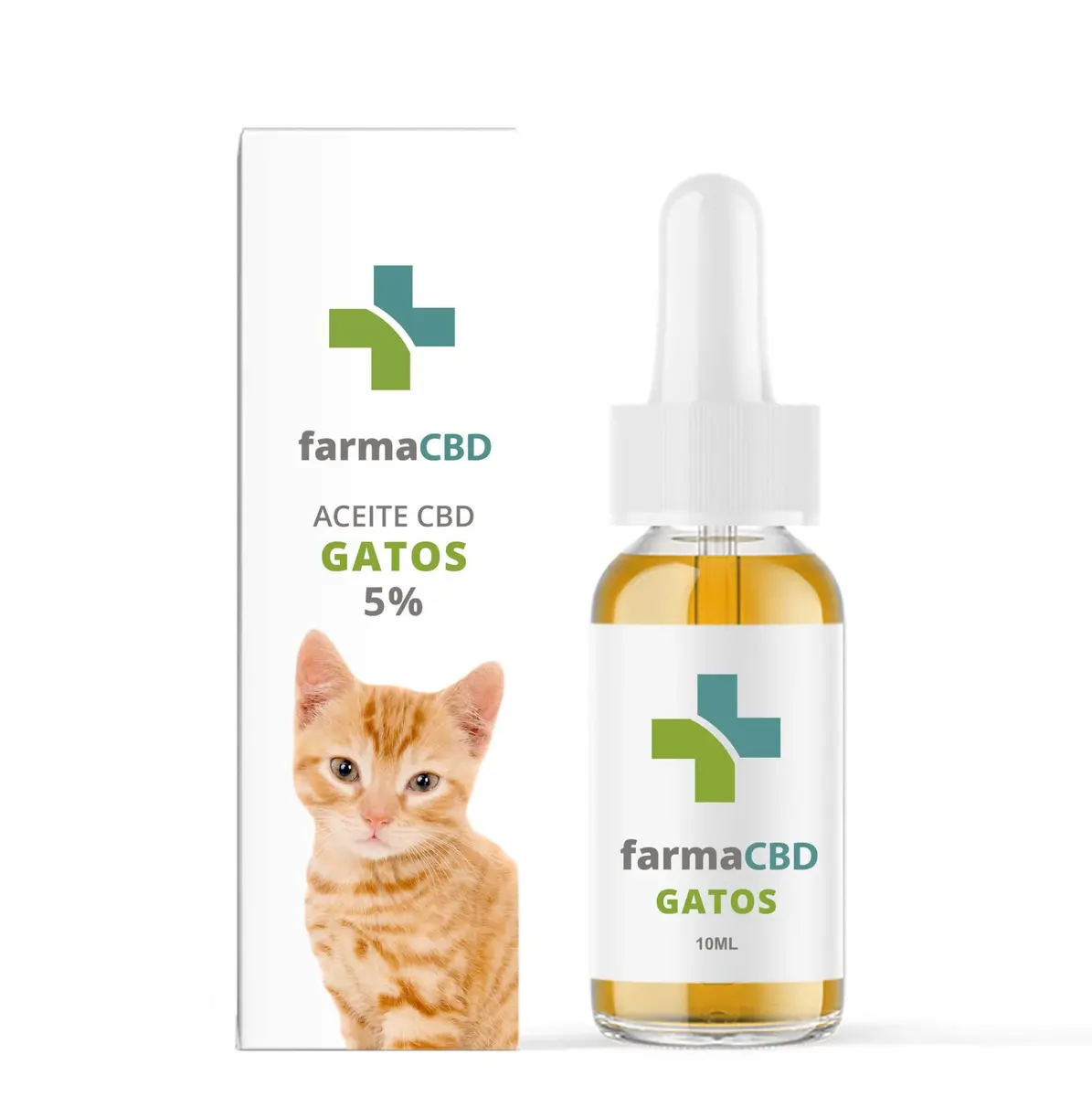Aceite CBD para Gatos sabor Salmón 5% Farma CBD: frasco con cuentagotas y estuche, espectro amplio y 0% THC