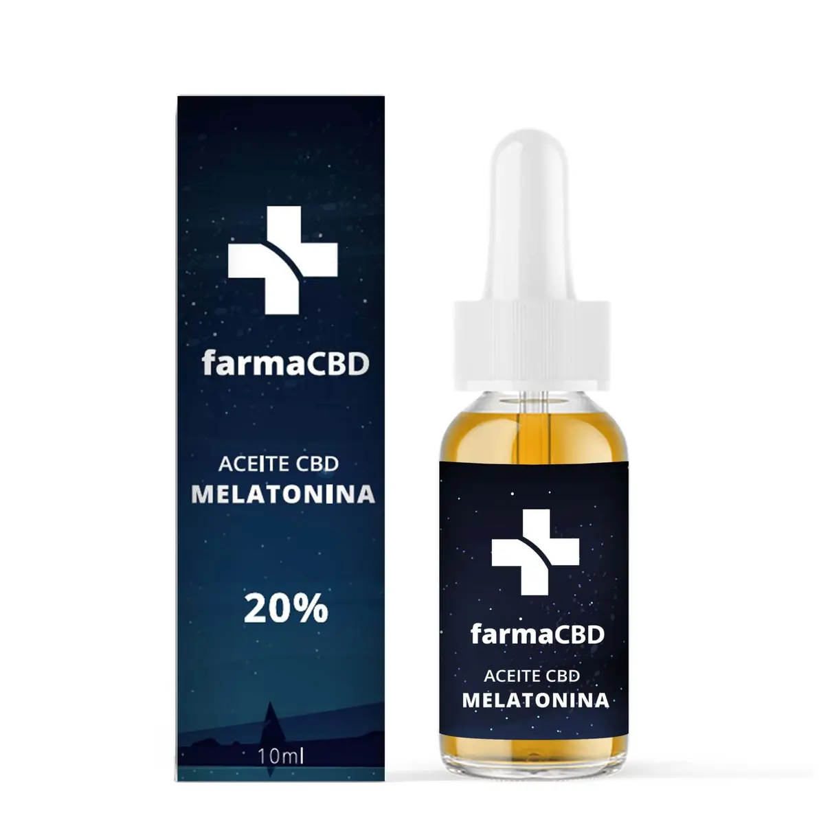 Aceite CBD con Melatonina 20% Farma CBD: frasco con cuentagotas y estuche, espectro amplio y 0% THC