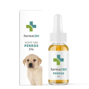 Aceite CBD para Perros sabor Jamón 5% Farma CBD: frasco con cuentagotas y estuche, espectro amplio y 0% THC