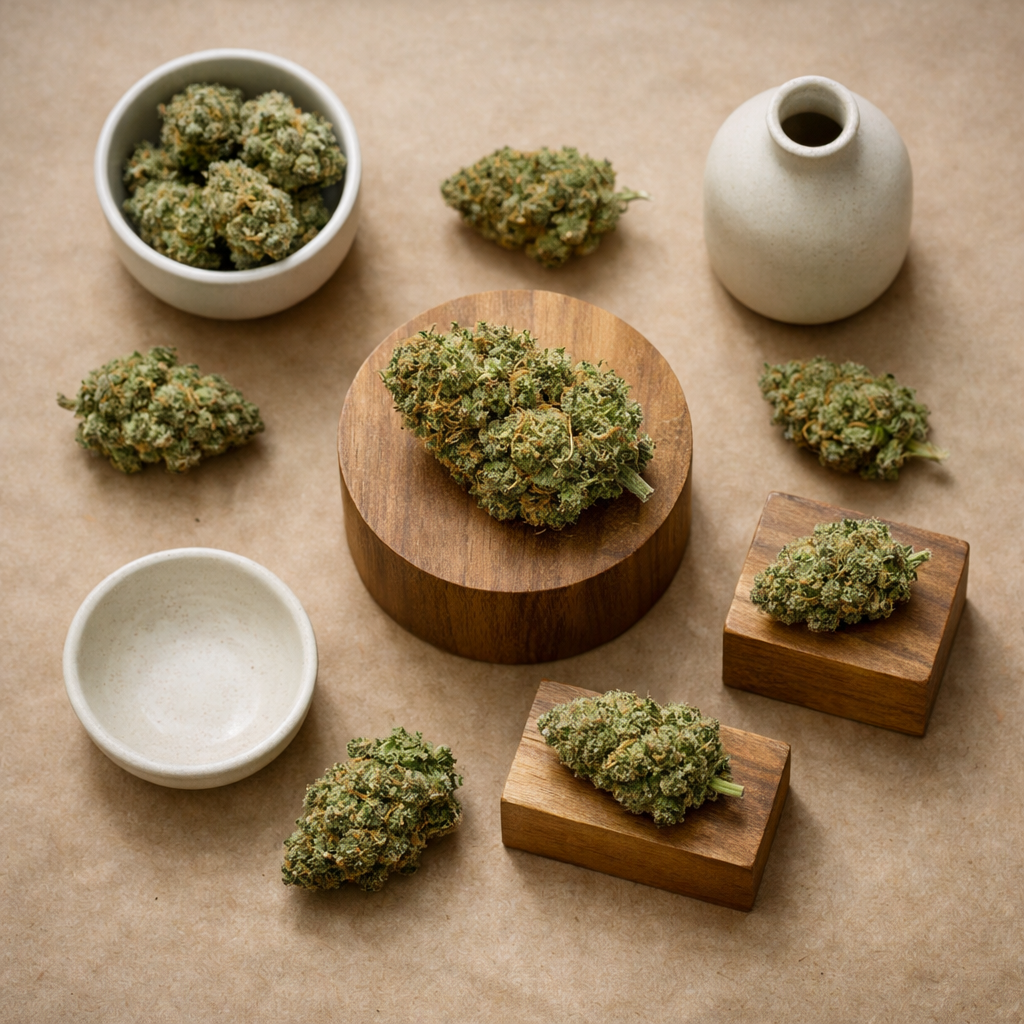 Girl Scout Cookies flores enteras en composición editorial con props naturales