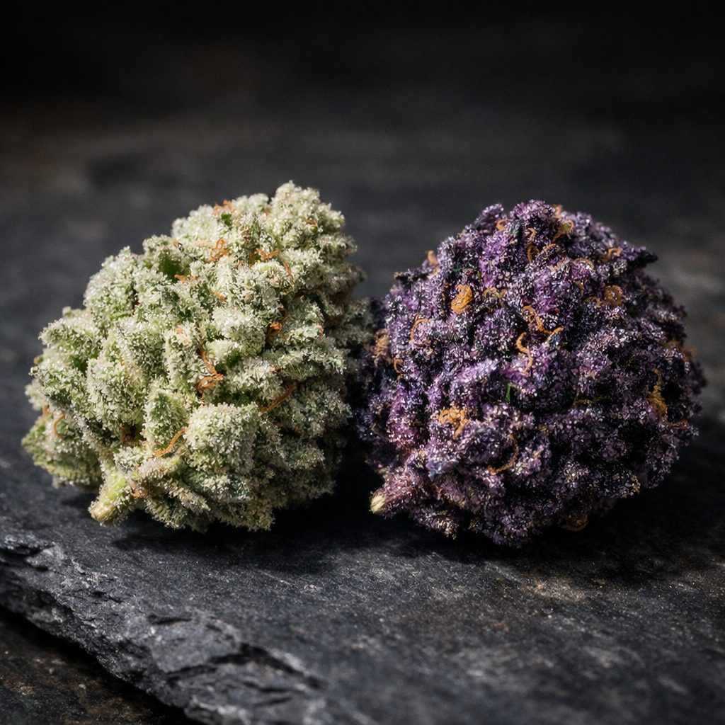 White Widow vs Purple Haze flor CBD
